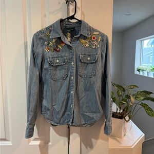 Vintage Polo Embroidered Denim Shirt
